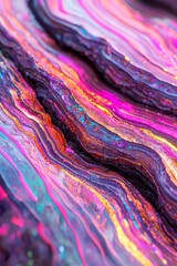 Poster - Vibrant abstract art digital creation colorful waves bright environment close-up view modern concept for emotional impact