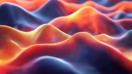 Fototapete - Dynamic abstract waves illustration digital art vibrant colors creative environment modern viewpoint conceptual visualization