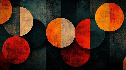 Poster - Abstract colorful circles modern art gallery digital artwork indoor space close-up view creative expression