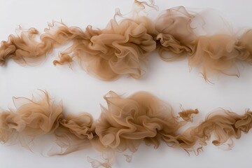 Wall Mural - beige smoke texture border isolated on white background for digital design