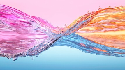 Poster - Dynamic water flow art abstract visuals digital art vibrant colors modern aesthetics fluid motion for creative inspiration