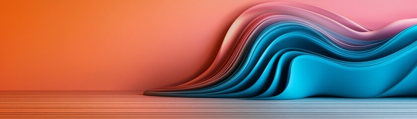 Poster - Dynamic wave patterns digital art modern design abstract environment close-up view visual innovation for trends