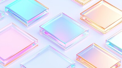 Poster - Colorful geometric shapes abstract design digital artwork modern aesthetic close-up visual harmony