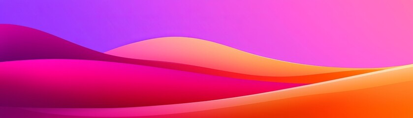 Poster - Vibrant colorful waves abstract art digital illustration creative space aerial view modern aesthetic for visual impact