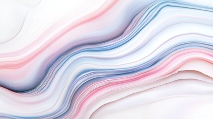Poster - Colorful abstract waves digital art modern aesthetic soft tones dynamic composition creative expression