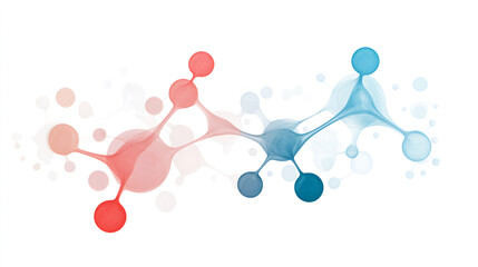 Aufkleber - Vibrant molecules creating intricate formations, hinting at chemistry, biology, and scientific exploration