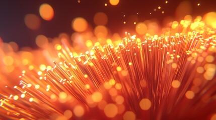 Poster - Dynamic light particles digital environment abstract art vibrant colors macro viewpoint energy and motion concept