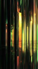 Poster - Vibrant light reflections in a colorful abstract forest digital art surreal environment modern aesthetic
