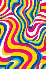Poster - Vibrant abstract swirls digital art colorful design creative space visual art expression of movement
