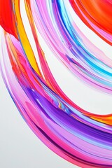 Poster - Vibrant abstract swirls of color art studio digital artwork creative environment close-up view expression of emotion