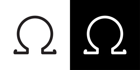 Omega icon design simple vector symbol