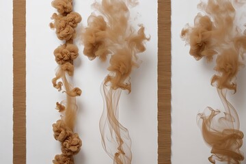 Wall Mural - unique beige smoke texture border on white background for design use