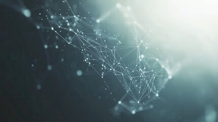Poster - Abstract network of geometric forms. Connection concept. Background featuring digital, communication, and technology networks