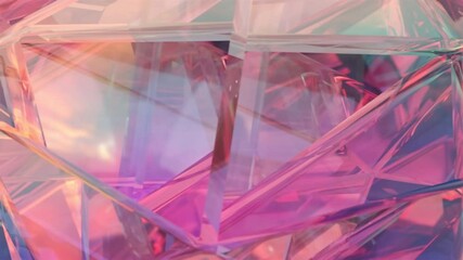 Poster - Abstract animation. A modern background with a gem polygonal design. background with color refraction effect, 4k seamless looping video