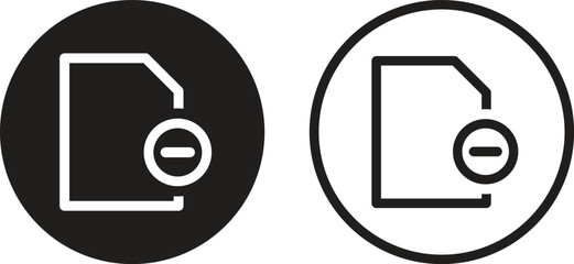 Poster - delete document icon set in two styles . delete file icon . remove file icon vector