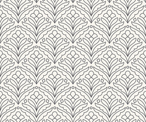 Wall Mural - abstract vector art seamless pattern. vintage victorian background. geometric retro illustration.