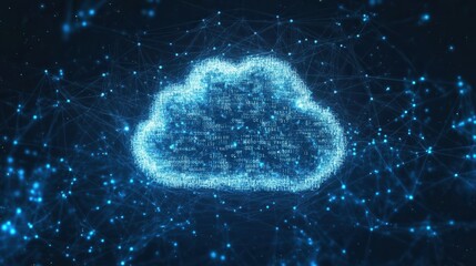 Poster - Linking individuals online, nodes evolving. Social media networks and connections. Information technology, Internet of Things (IoT), big data, cloud computing, and AI stock analysis