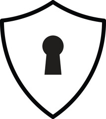 Poster - shield with keyhole icon isolated on white background . shield security lock icon vector