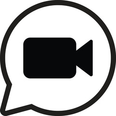 Poster - Video call icon . Speech bubble with video icon . Video chat icon . Vector illustration