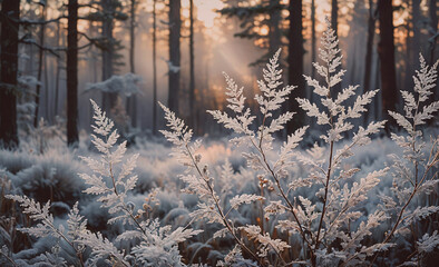 Poster - The tree is covered in snow, and the snow is white. The tree is surrounded by a field of snow, and the snow is covering the ground