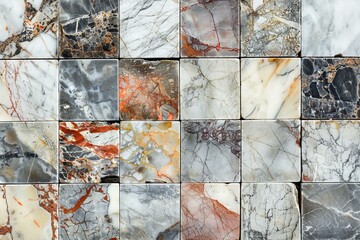 Poster - Marble tiles forming colorful mosaic surface
