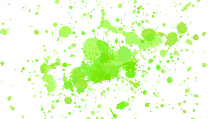 Poster - Energetic and dynamic abstract design element with vibrant green watercolor splashes on a transparent background