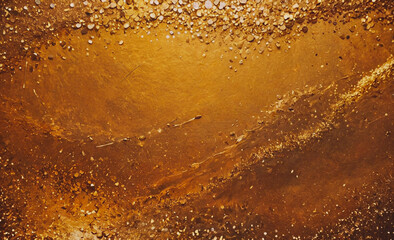 Poster - Gold background with a lot of small rocks. The rocks are scattered all over the background. The background is very gold in color