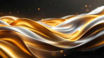 Aufkleber - abstract background  Golden silk fabric waves