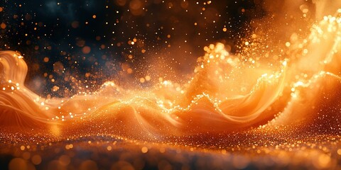 Poster - Colors swirl and shimmer in an abstract depiction of light and fluid movement at dusk