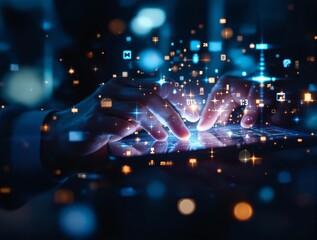 Aufkleber - Futuristic digital technology concept