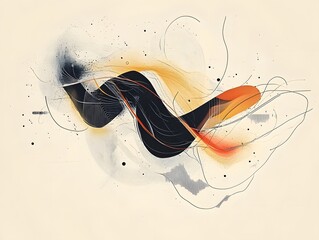 Poster - An abstract composition featuring flowing lines and shapes in vibrant colors, creating a sense of movement and energy. Ideal for use in modern designs and creative projects.