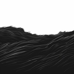 Aufkleber - Abstract black fur covering white background