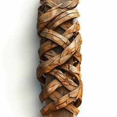 Poster - Decorative wooden structure wrapping around post creating intriguing visual