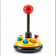 Poster - Colorful retro joystick standing on white background
