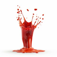 Aufkleber - Red paint splashing on white background