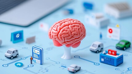Poster - A digital head resembling a human, powered by AI, symbolizing advanced technology and intelligence in the modern era.