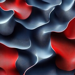 Dynamic abstract waves in red and blue creative art installation modern gallery contemporary design visual conceptualization