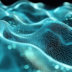 Poster - Dynamic abstract waves digital art nature-inspired modern environment close-up view fluidity concept for seo impact