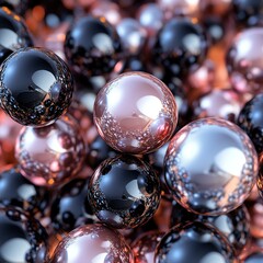 Poster - Colorful abstract orbs digital art creation modern aesthetic vibrant environment close-up view artistic concept