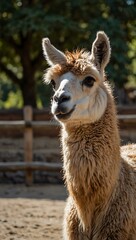 Wall Mural - Llama in the zoo.