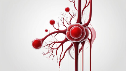 Blood system on white background