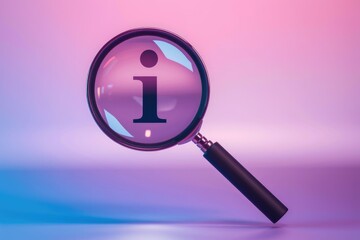 Poster - Magnifying glass with information icon  symbolizing search  discovery  and knowledge