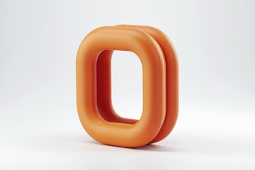 Poster - Abstract 3D render of square shaped orange object