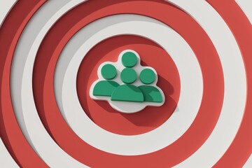 Poster - Target audience  group of people  centered on concentric circles  marketing strategy