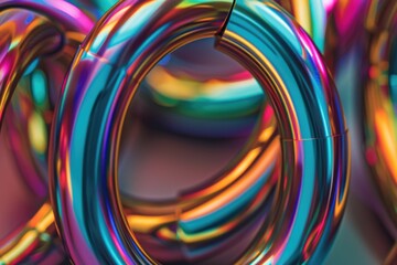 Poster - A close-up view of a collection of vibrant colored rings