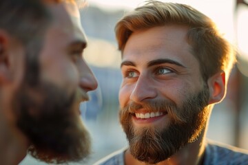 Aufkleber - A close-up shot of a person with a beard, suitable for use in portraits or editorial content