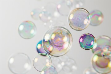 Poster - A group of colorful bubbles suspended in mid-air