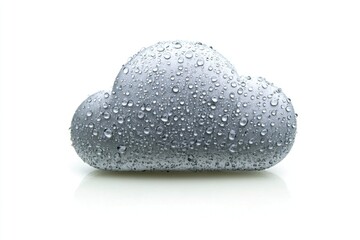Poster - A cluster of water droplets forms a cloud on a white surface, creating a unique texture and pattern