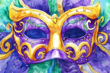 Poster - A beautiful purple and gold mask, great for costumes or decorations
