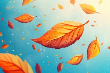 Poster - A collection of leaves blown away by wind